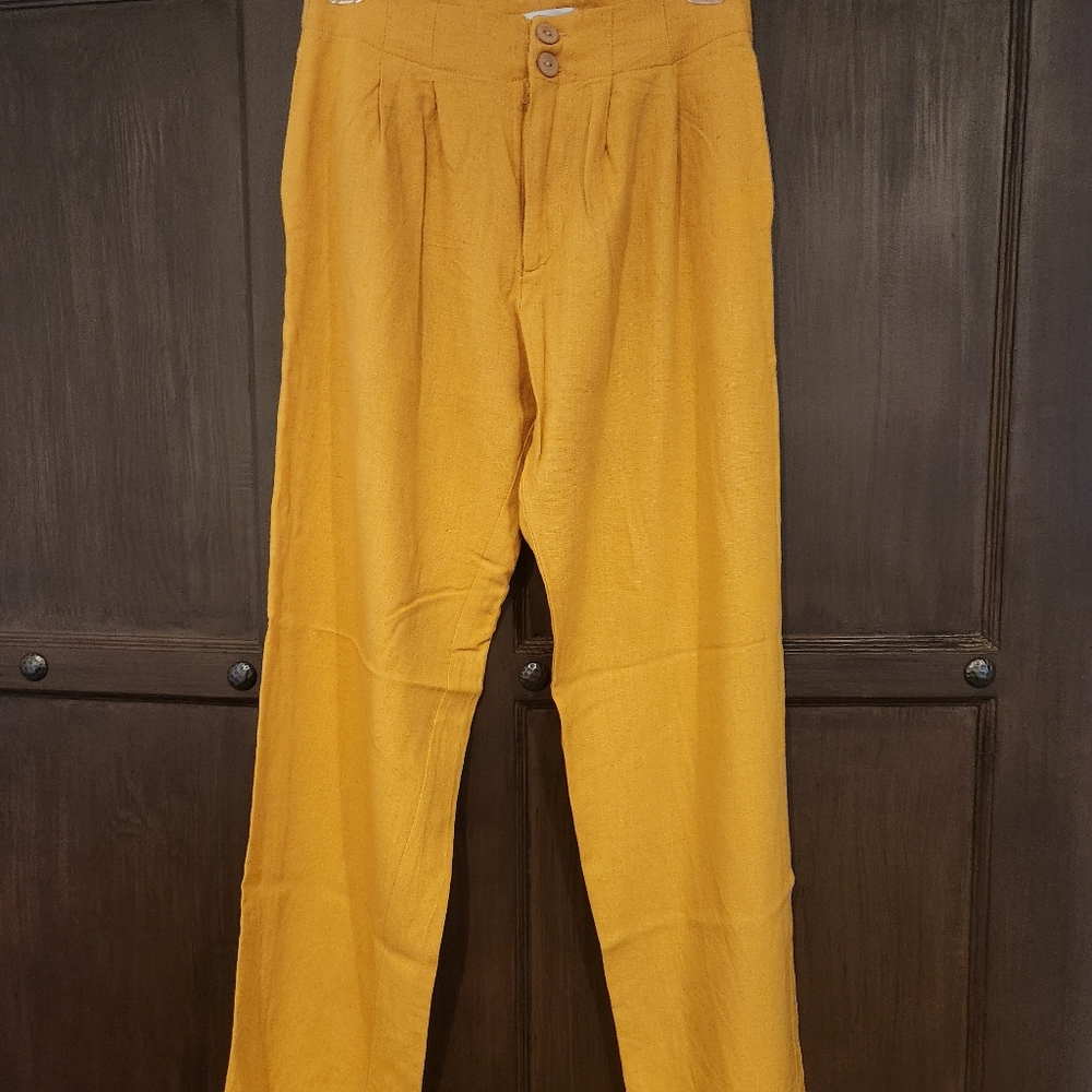 Mustard linen pants